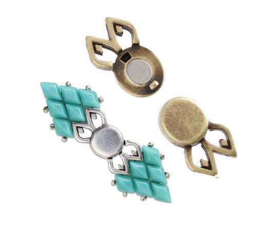 Cymbal Fylakopi ll GemDuo Magnetic Clasp, 013818-24K Gold Plate-1 piece