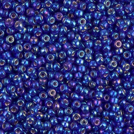 Silverlined Cobalt AB Miyuki round seed bead in color 1020 size 11.