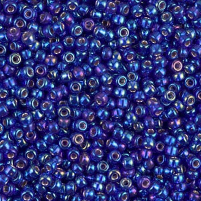 Silverlined Cobalt AB Miyuki round seed bead in color 1020 size 11.