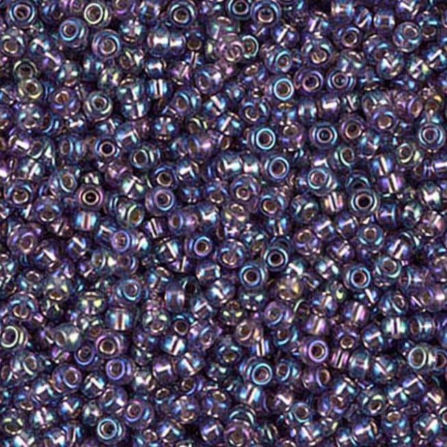 Silverlined Amethyst AB Miyuki round seed bead in color 1024 size 11.