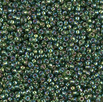 11-1026 Silverlined Olive AB, Miyuki Seed Bead 11/0