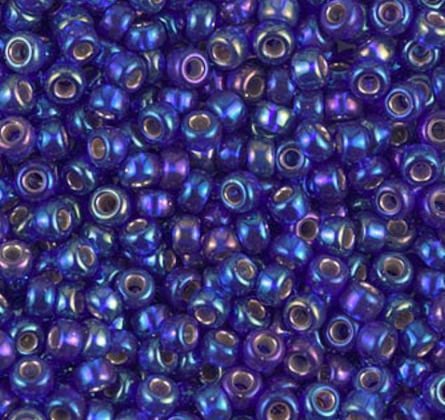 8-1020 Silverlined Cobalt AB, Miyuki Seed Bead 8/0