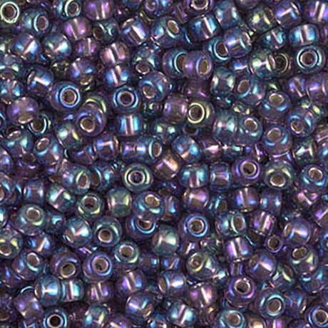 Silverlined Amethyst AB Miyuki round seed bead in color 1024 size 8.