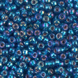 Silverlined Capri Blue AB Miyuki round seed bead in color 1025 size 8.