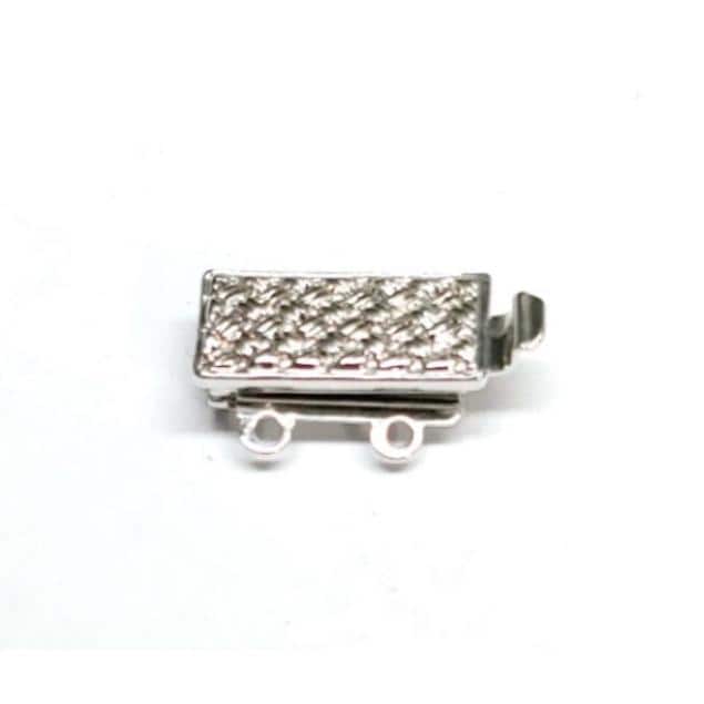 Silver Plate or Gold Plated Rectangle Clasp, 2-Strand Clasp, 10 x 16 MM Quantity 1