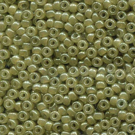 Translucent Celery Miyuki round seed bead in color 2374 size 8.