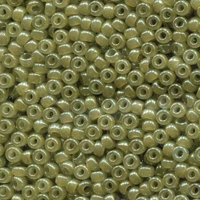 Translucent Celery Miyuki round seed bead in color 2374 size 8.
