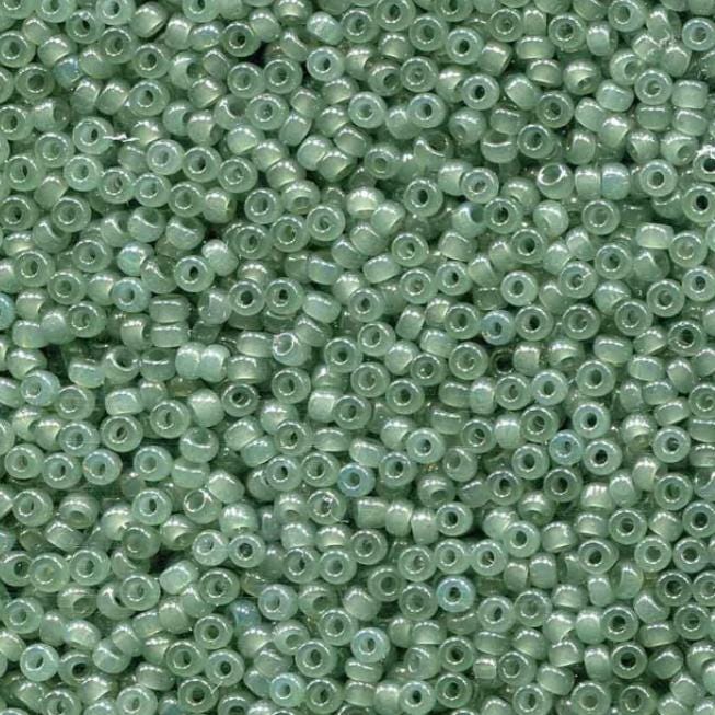 Translucent Sage Miyuki round seed bead in color 2375 size 11.
