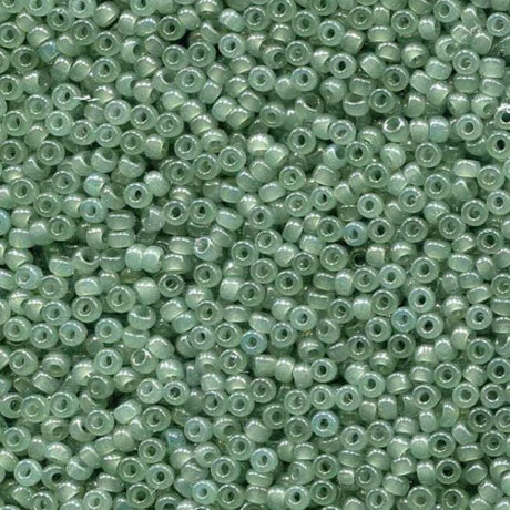 Translucent Sage Miyuki round seed bead in color 2375 size 11.