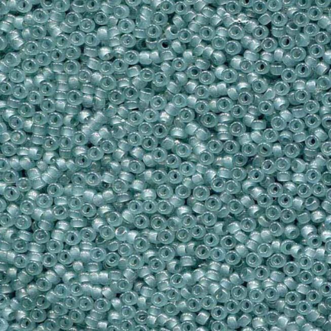 Translucent Eucalyptus Miyuki round size bead in color 15/0.