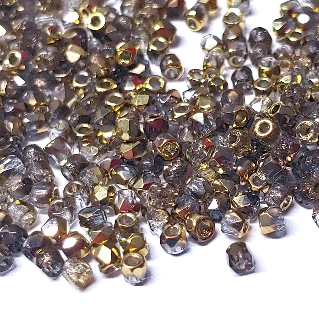 2MM Crystal Amber, Fire Polish Czech Glass, 00030-26441-100 Beads