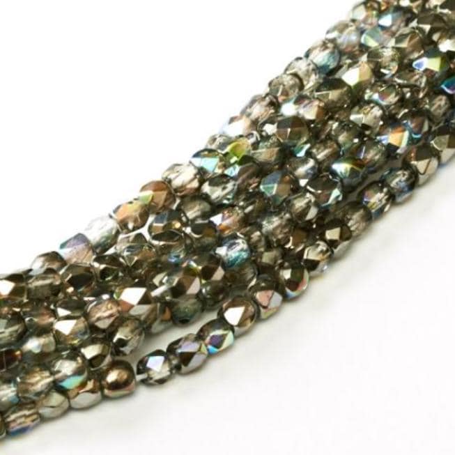 2MM Crystal Graphite Rainbow, Fire Polish Czech Glass, 00030/98537-100 Beads