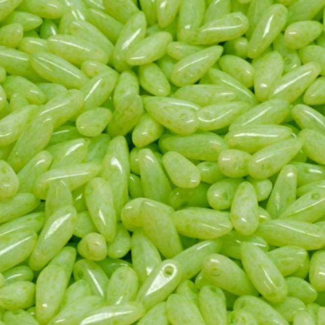 Mini Dagger Bead White Opal Citrine, Czech Glass Beads, 2.5x8MM, 02020-33410