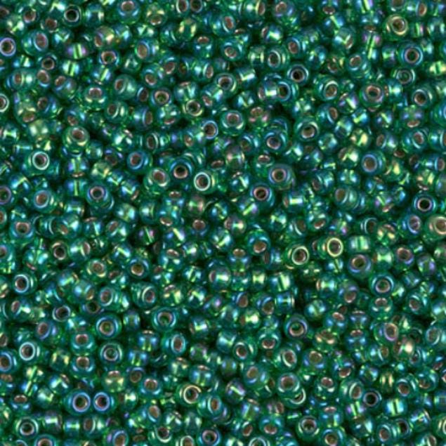 11-1016 Silverlined Green AB, Miyuki Seed Bead 11/0