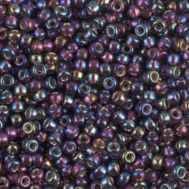 8-1013 Silverlined Dark Smoky Amethyst AB, Miyuki Seed Bead 8/0