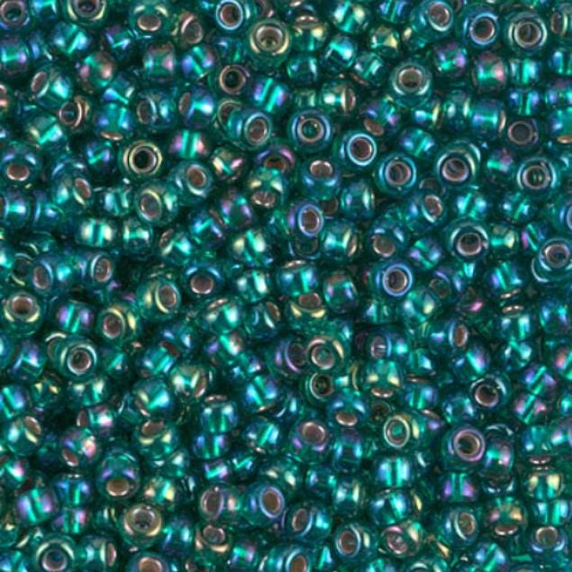 8-1017 Silverlined Emerald AB, Miyuki Seed Bead 8/0