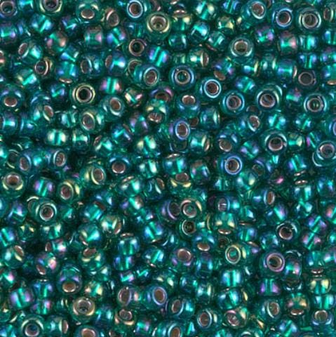 8-1017 Silverlined Emerald AB, Miyuki Seed Bead 8/0
