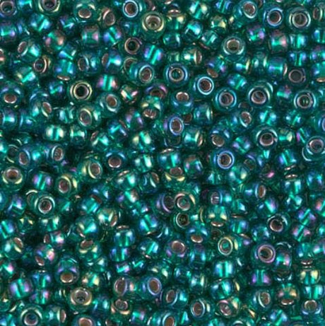 8-1017 Silverlined Emerald AB, Miyuki Seed Bead 8/0