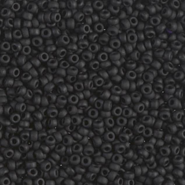 11-401F Matte Black, Miyuki Seed Beads 11/0
