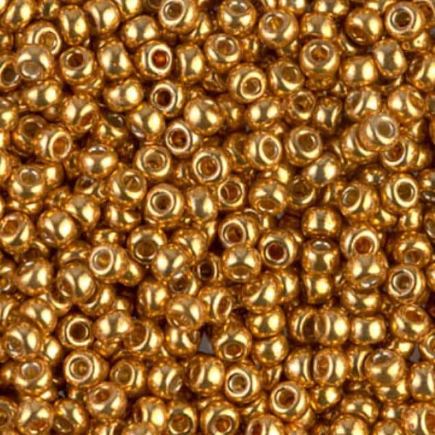 8-4203 Duracoat Galvanized Yellow Gold, Miyuki Glass Seed Bead, 8/0