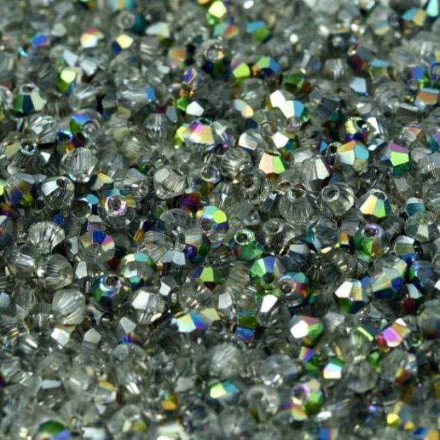 2mm Crystal Vitrail, Chinese Bicone-72 pieces