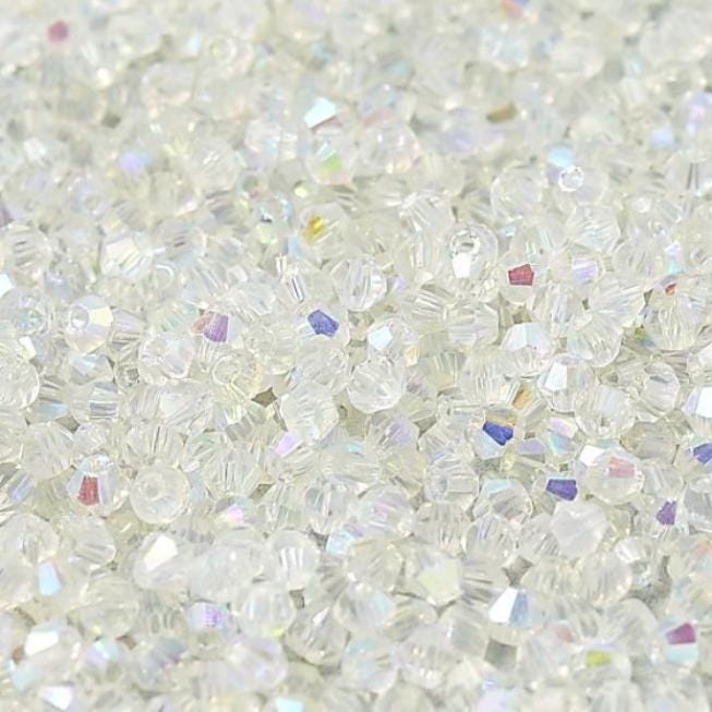 2mm Crystal AB, Chinese Bicone-72 pieces