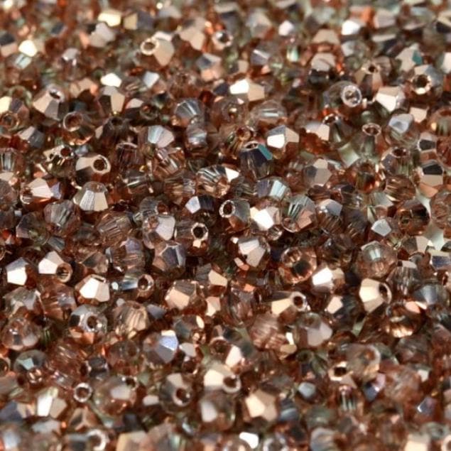 2mm Crystal Capri Gold, Chinese Bicone-72 pieces