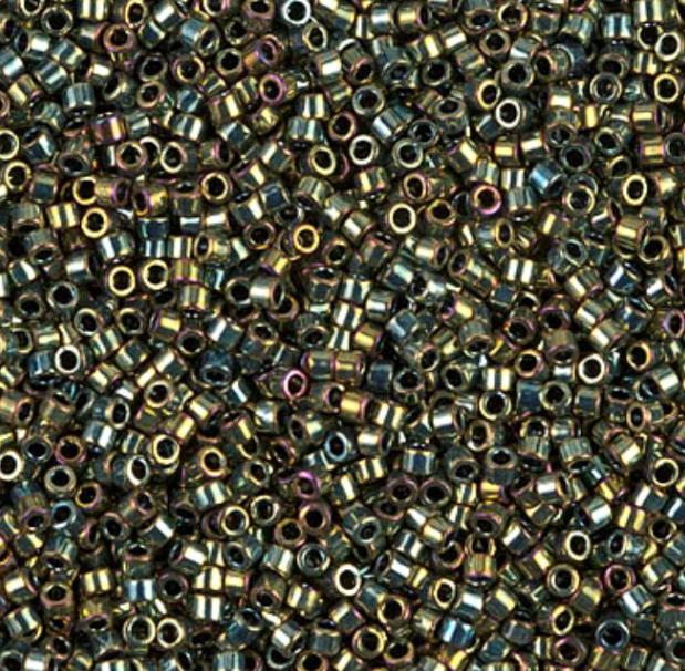 DB0024 11/0 Metallic Olive Green Iris Miyuki Delica
