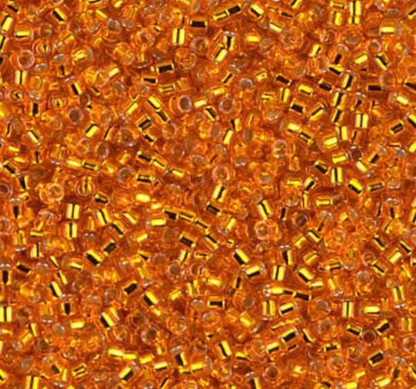 DB0045 11/0 Silver Lined Orange Miyuki Delica