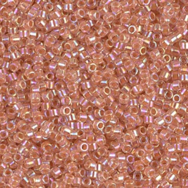 DB0054 11/0 Dark Peach Lined Crystal Miyuki Delica