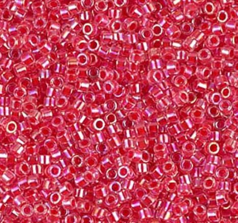 DB0075 11/0 Dark Coral Lined Crystal AB Miyuki Delica