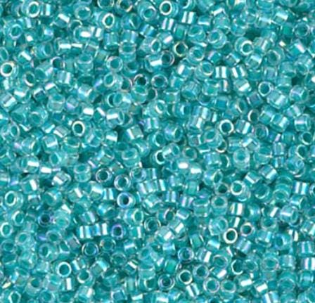 DB0079 11/0 Turquoise Green Lined Crystal AB Miyuki Delica