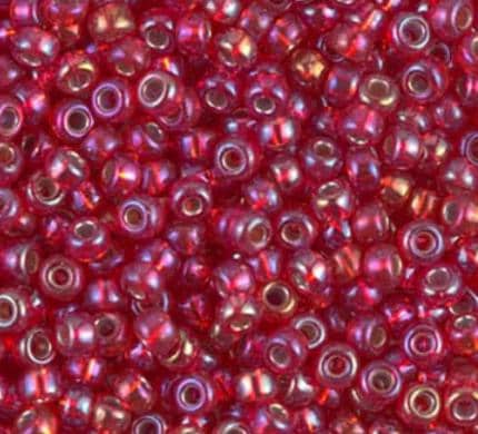 8-1010 Silverlined Flame Red AB, Miyuki Seed Bead 11/0