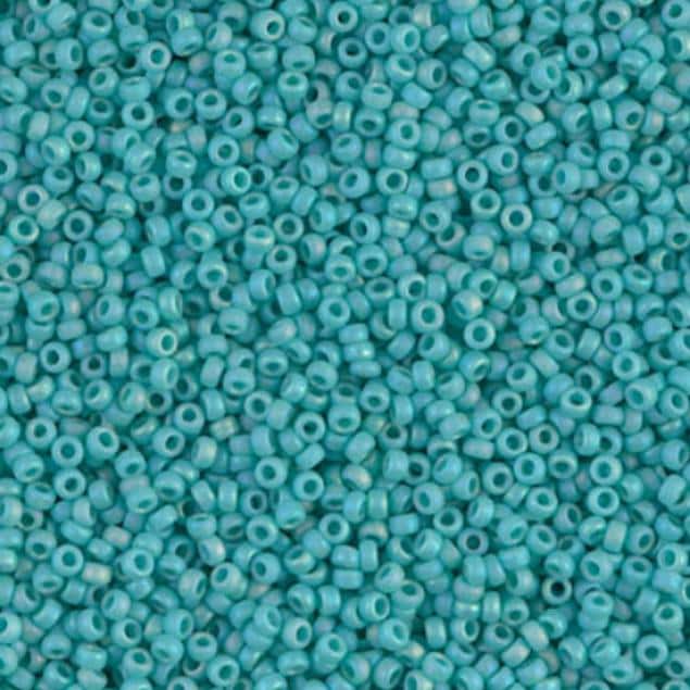 15-412FR Matte Opaque Turquoise Green AB, Miyuki Glass Seed Bead
