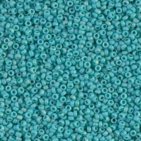 15-412FR Matte Opaque Turquoise Green AB, Miyuki Glass Seed Bead
