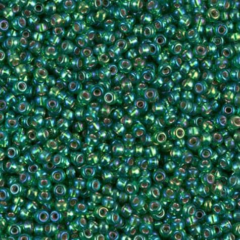 11-1016 Silverlined Green AB, Miyuki Seed Bead 11/0