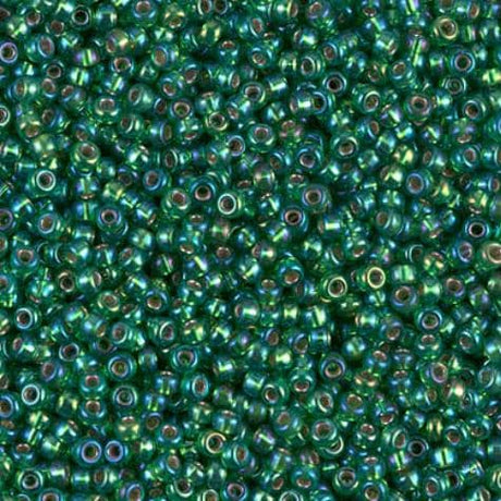 11-1016 Silverlined Green AB, Miyuki Seed Bead 11/0