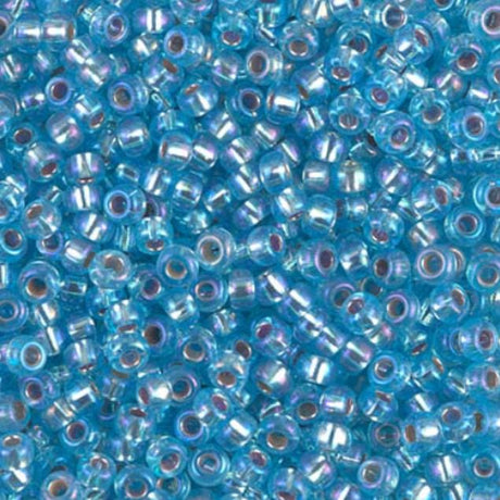 8-1018 Silverlined Aqua AB, Miyuki Seed Bead 8/0