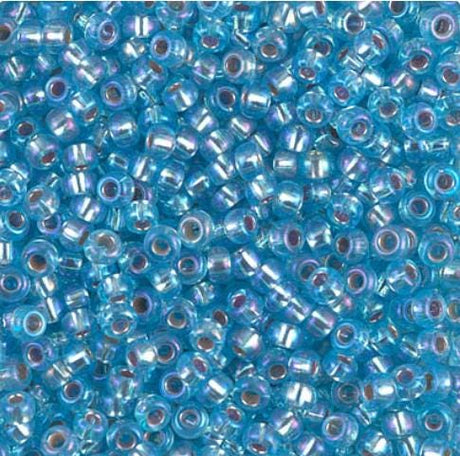 8-1018 Silverlined Aqua AB, Miyuki Seed Bead 8/0