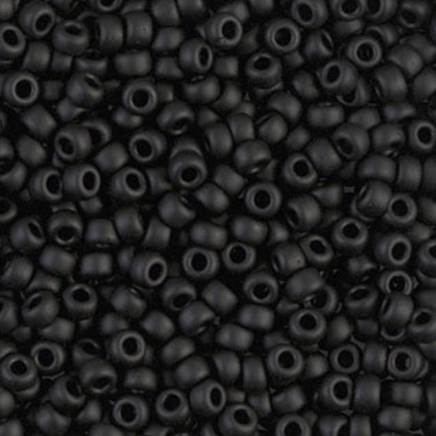 8/0 Semi-Frosted Black, Miyuki Seed Beads, 401SF