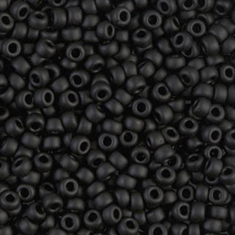 8/0 Semi-Frosted Black, Miyuki Seed Beads, 401SF