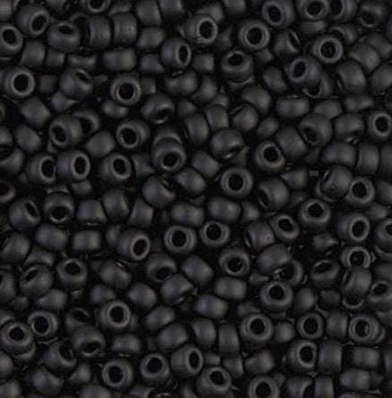 8/0 Semi-Frosted Black, Miyuki Seed Beads, 401SF