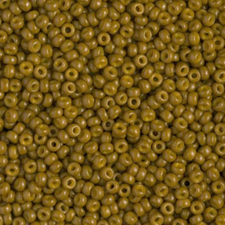 11-4491 Duracoat Dyed Opaque Spanish Olive, Miyuki Seed Bead 11/0