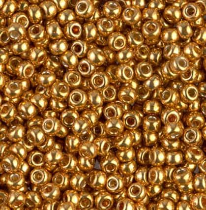 8-4203 Duracoat Galvanized Yellow Gold, Miyuki Glass Seed Bead, 8/0
