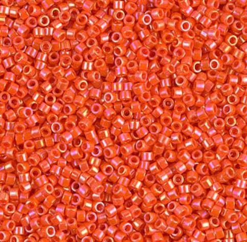 DB0161 11/0 Opaque Orange AB Miyuki Delica