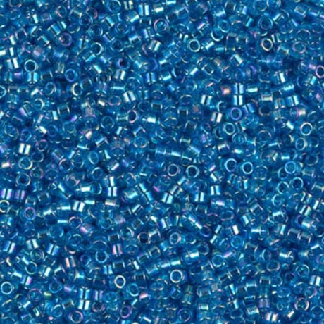 DB0177 11/0 Transparent Capri Blue AB Miyuki Delica