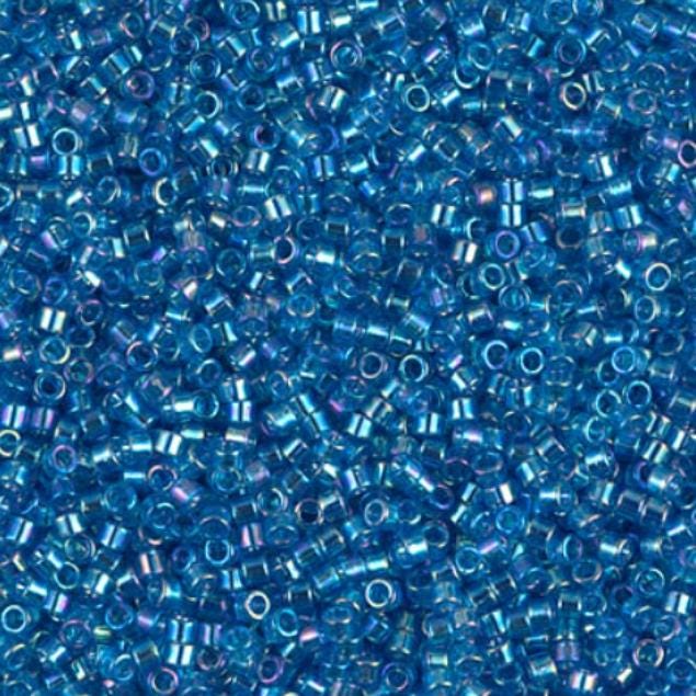 DB0177 11/0 Transparent Capri Blue AB Miyuki Delica