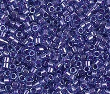 DB0284 11/0 Sparkling Purple Lined Aqua Luster Miyuki Delica