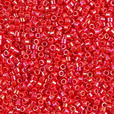 Opaque Vermillion Red AB Miyuki Delica 11/0 DB0159