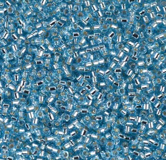 DB0044 11/0 Silver Lined Aqua Miyuki Delica